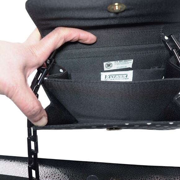 Vanessa Polka Dot Clutch Vtg Glam Girlhoodcore  Feminine Crossbody Convertible - Picture 4 of 13